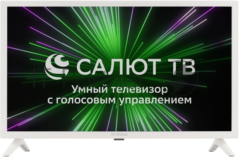Телевизор LED Hyundai 24 H-LED24GS5101 Салют ТВ белый HD 60Hz DVB-T DVB-T2 DVB-C DVB-S DVB-S2 USB WiFi Smart TV (RUS)