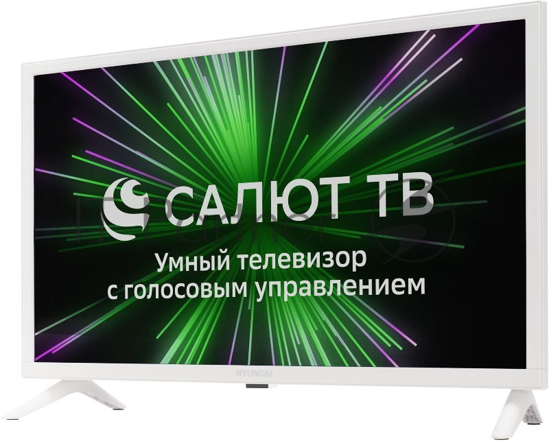 Телевизор LED Hyundai 24 H-LED24GS5101 Салют ТВ белый HD 60Hz DVB-T DVB-T2 DVB-C DVB-S DVB-S2 USB WiFi Smart TV (RUS)