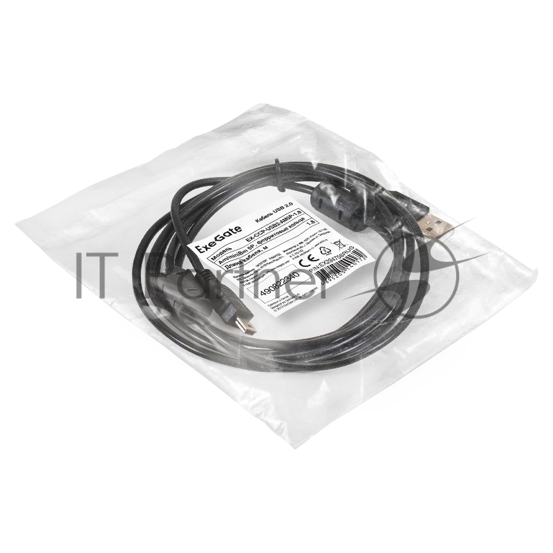 Кабель USB 2.0 ExeGate EX-CCP-USB2-AM5P-1.8 (Am/miniBm 5P, 1,8м, ферритовые кольца)