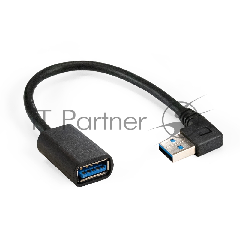 Удлинитель USB 3.0 ExeGate EX-CC-USB3-AMAF-0.15L (Am/Af, угловой 90-градусный коннектор (горизонтальный левый), 0,15м)
