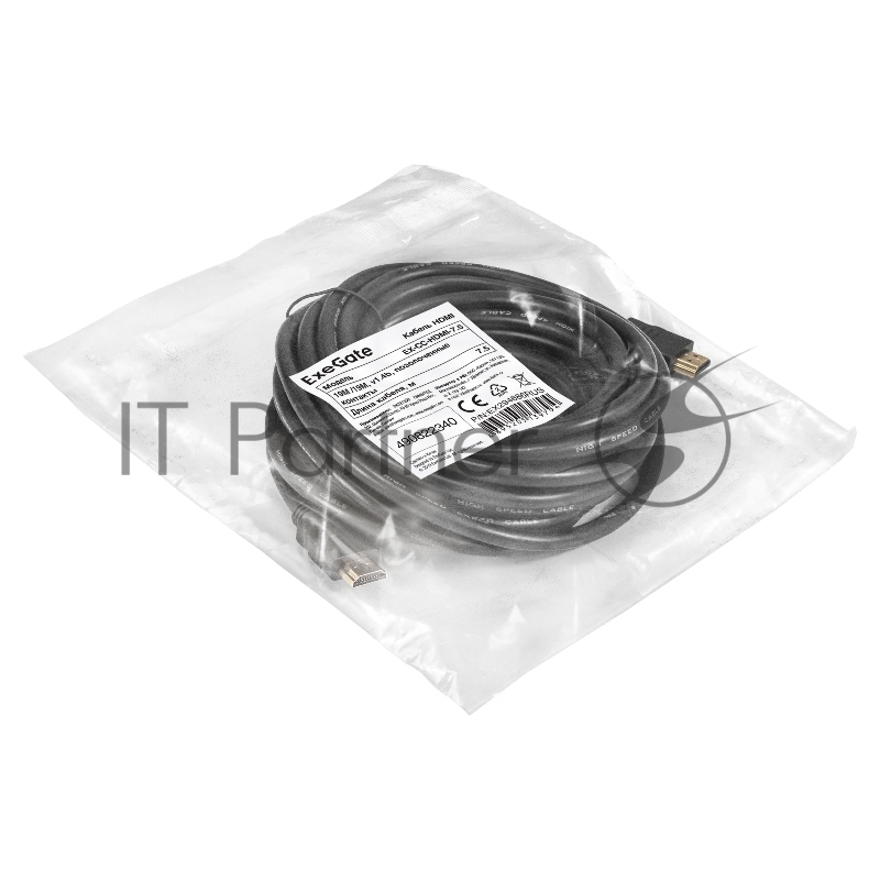 Кабель HDMI ExeGate EX-CC-HDMI-7.5 (19M /19M, 7,5м, v1.4b, позолоченные контакты)