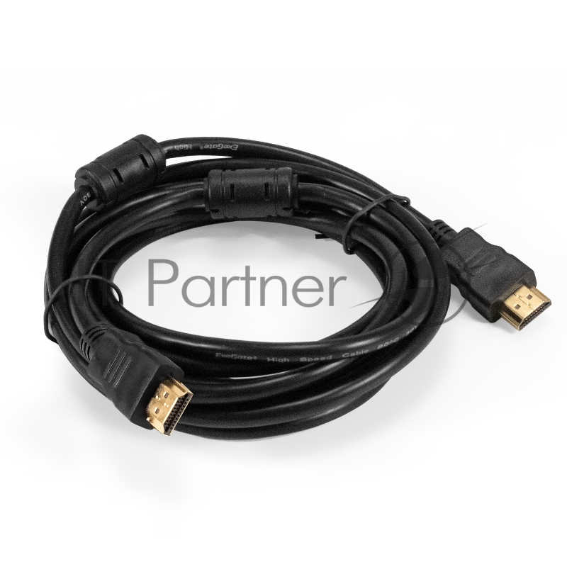 Кабель HDMI ExeGate EX-CC-HDMI-3.0F (19M/19M, 3м, v1.4b, ферритовые кольца, позолоченные контакты)
