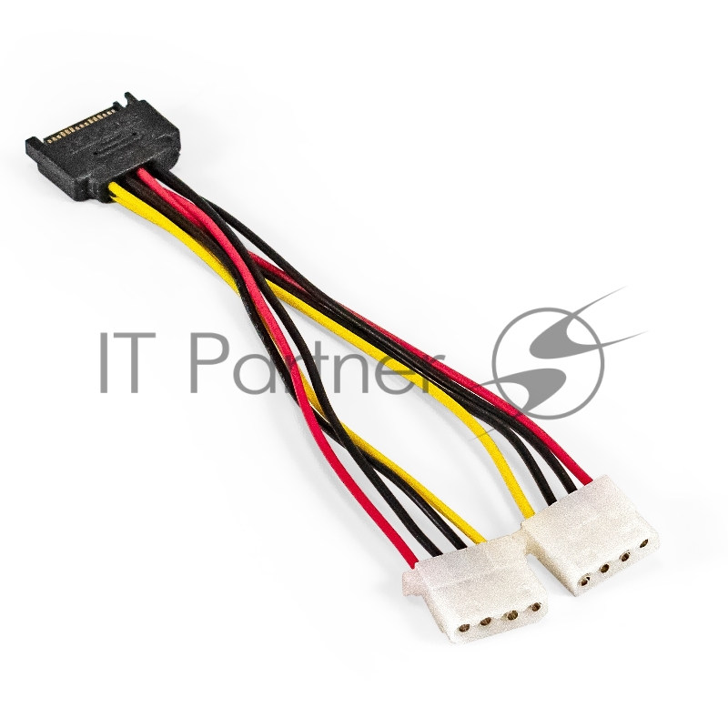 Кабель питания SATA ExeGate EX-CC-SATAM2MF-0.15 (15pin M/2xMolex F, 0,15м)