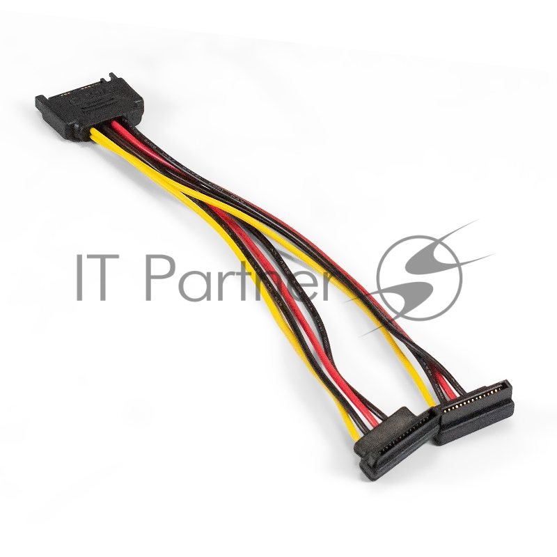 Кабель питания SATA ExeGate EX-CC-SATAM2F-0.15A (15pin M/2x15pinF, угловые разъемы, 0,15м)