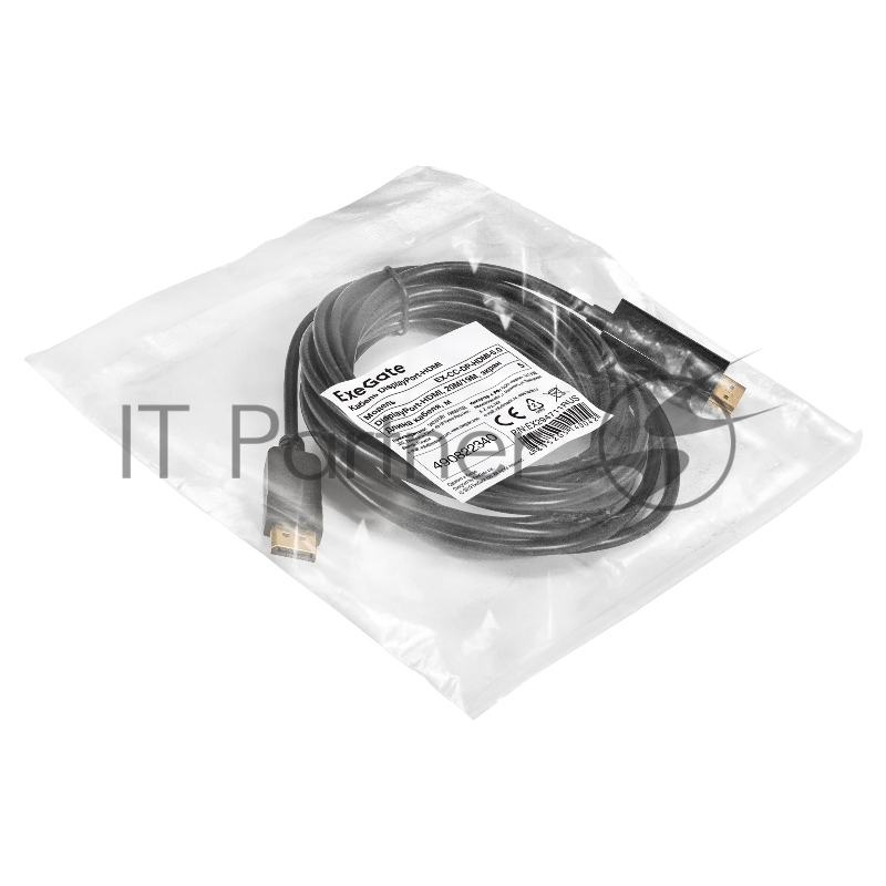 Кабель DisplayPort-HDMI ExeGate EX-CC-DP-HDMI-5.0 (20M/19M, 5м, экран)