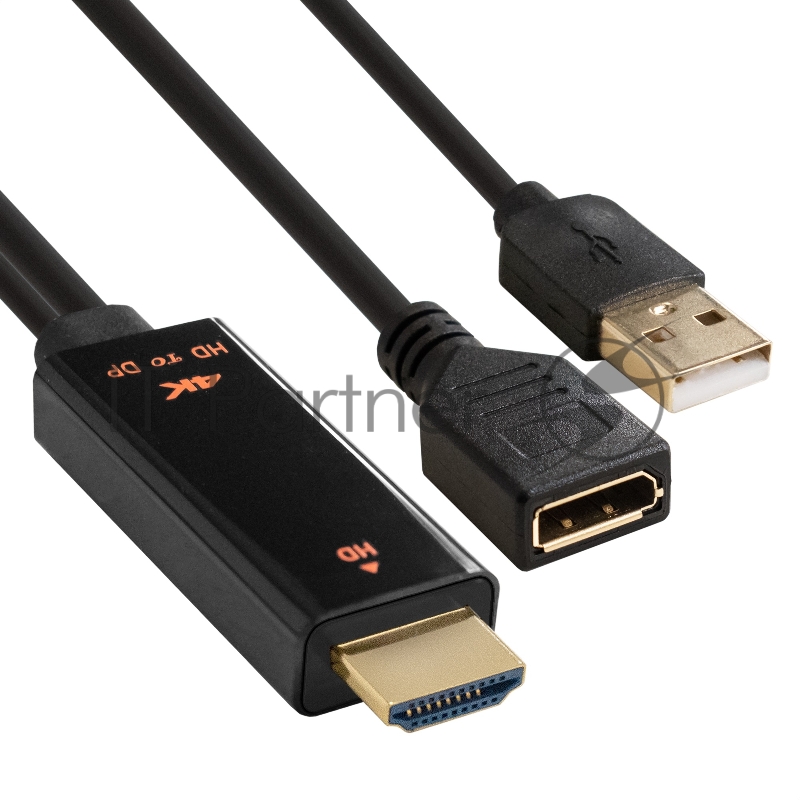 Конвертер HDMI-DisplayPort ExeGate EX-A-HDMIM-DPFU2-0.15 (19M/U2AM+20F, с питанием USB2.0)
