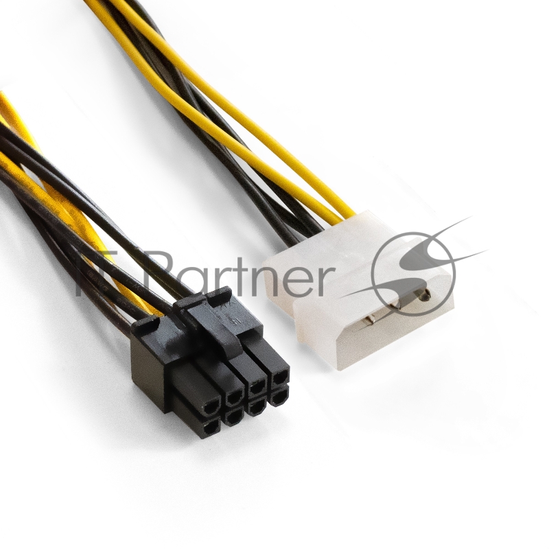 Переходник питания PCI-Express 8pin ExeGate EX-CC-PSU-62 (от 2х разъемов Molex (IDE) блока питания, 0,15м)