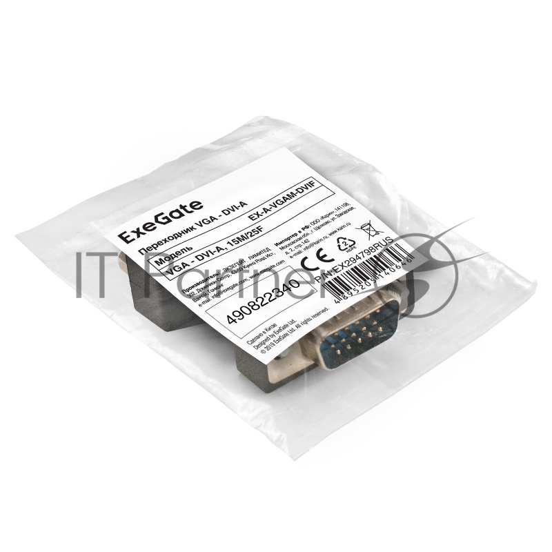 Переходник VGA - DVI-A ExeGate EX-A-VGAM-DVIF (15M/25F)