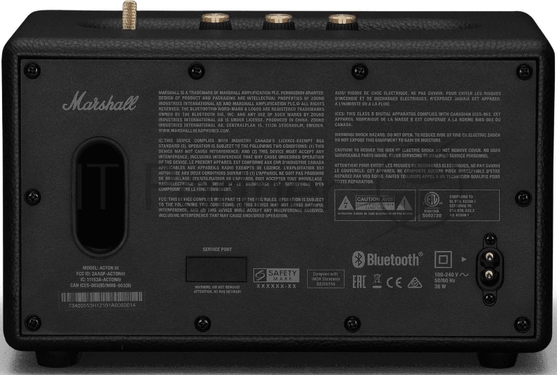 Колонка порт. Marshall Acton III черный/золотистый 60W 2.1 BT/3.5Jack 10м