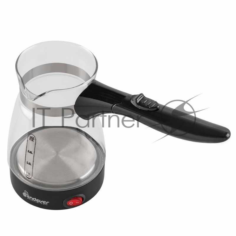 Кофеварка-турка электрическая Endever Costa-1008 цвет черный, мощность 800 Вт, объем 0,5 л, корпус стекло, 24 шт/уп.