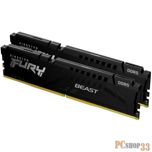 Память DDR5 2x32Gb 6000MHz Kingston KF560C40BBK2-64 Fury Beast Black RTL Gaming PC5-48000 CL40 DIMM 288-pin 1.35В dual rank с радиатором Ret