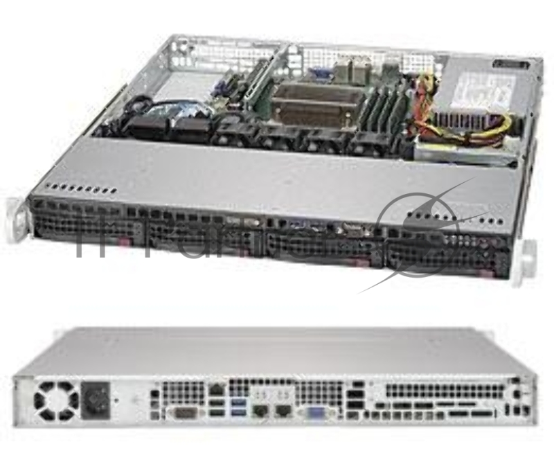 Корпус Supermicro 813MFTQC-350CB2, 4x 3.5 Hot-swap Bays, 350W PSU, ATX, Black, 1U Chassis