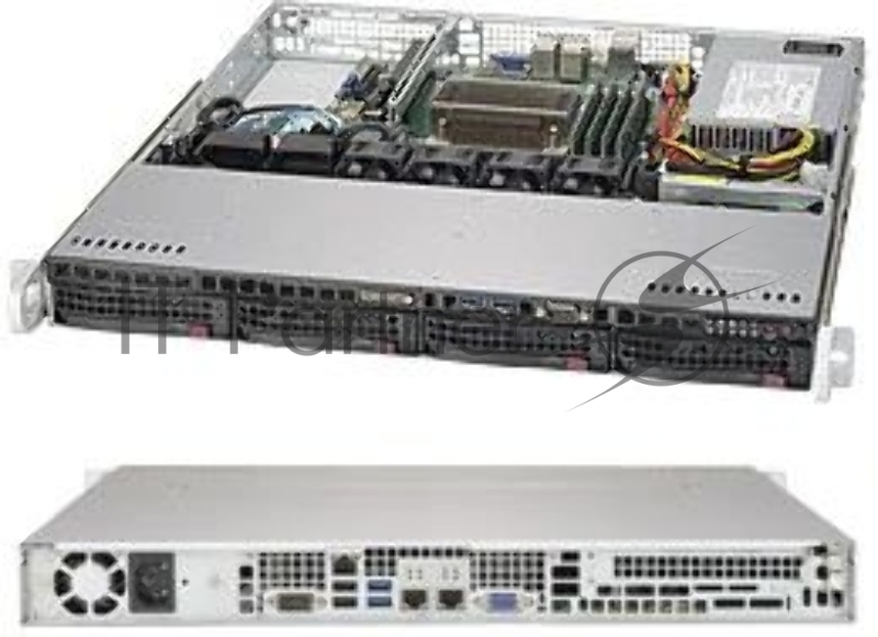 Корпус Supermicro 813MFTQC-350CB2, 4x 3.5 Hot-swap Bays, 350W PSU, ATX, Black, 1U Chassis