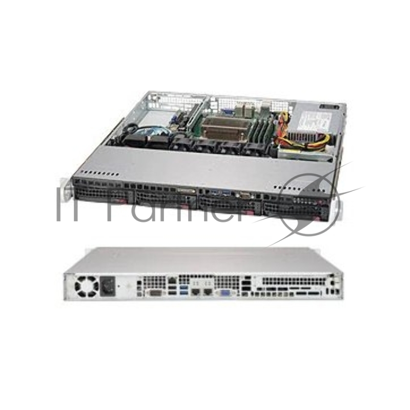 Корпус Supermicro 813MFTQC-350CB2, 4x 3.5 Hot-swap Bays, 350W PSU, ATX, Black, 1U Chassis