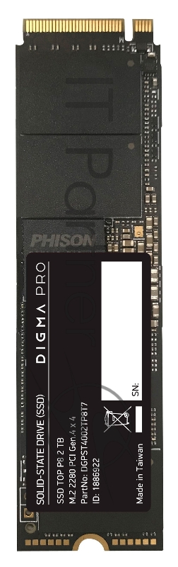 Накопитель SSD Digma PCI-E 4.0 x4 2Tb DGPST4002TP8T7 Pro Top P8 M.2 2280