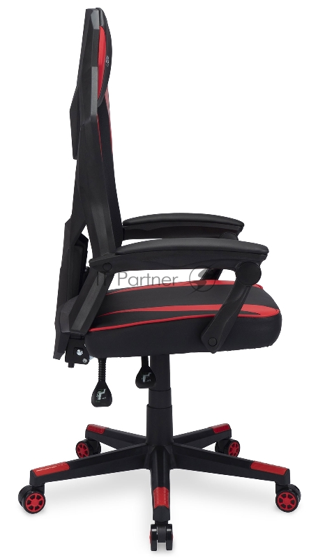 Кресло игровое Оклик 121G черный/красный сиденье черный/красный искусст.кожа/сетка с подголов. крестов. пластик черный