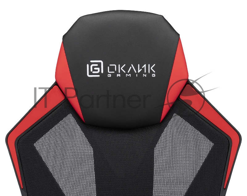 Кресло игровое Оклик 121G черный/красный сиденье черный/красный искусст.кожа/сетка с подголов. крестов. пластик черный