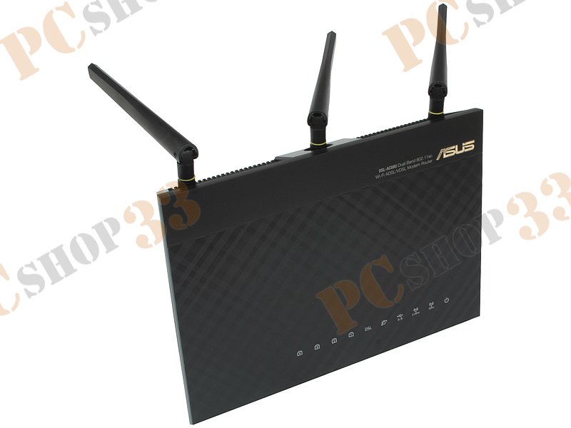 Модем DSL ASUS DSL-AC68U Annex A/B/I/J/L/M VDSL2/ADSL2/2+ + маршрутизатор 4 порта 1Гбит/сек. + точка доступа WiFi 1.3Гбит/сек. (LAN, WiFi)
