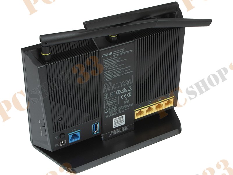 Модем DSL ASUS DSL-AC68U Annex A/B/I/J/L/M VDSL2/ADSL2/2+ + маршрутизатор 4 порта 1Гбит/сек. + точка доступа WiFi 1.3Гбит/сек. (LAN, WiFi)
