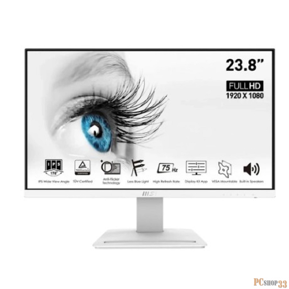 Монитор MSI 23.8 Pro MP243W белый IPS LED 16:9 HDMI M/M 250cd 178гр/178гр 1920x1080 75Hz FreeSync DP FHD 2.95кг