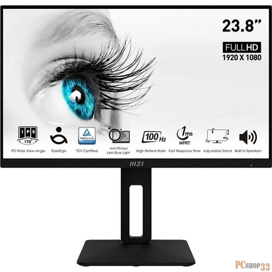 Монитор MSI 23.8 Pro MP242AP черный IPS LED 16:9 HDMI M/M HAS Piv 250cd 178гр/178гр 1920x1080 75Hz VGA DP FHD 3.3кг
