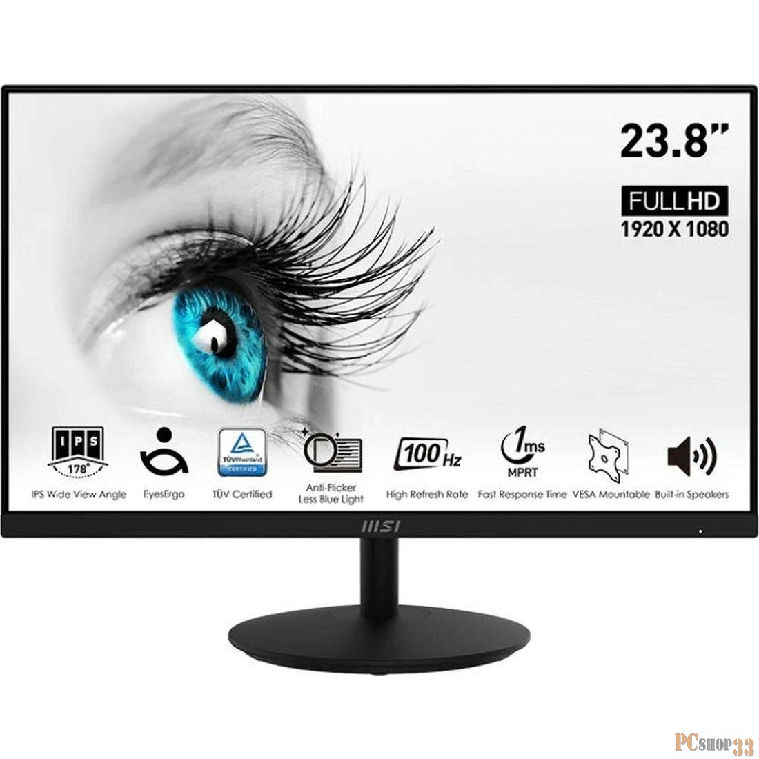 Монитор MSI 23.8 Pro MP242A черный IPS LED 16:9 HDMI M/M 250cd 178гр/178гр 1920x1080 75Hz VGA DP FHD 3.3кг