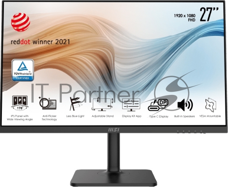 Монитор MSI 27 Modern MD271P черный IPS LED 16:9 HDMI M/M матовая HAS Piv 250cd 178гр/178гр 1920x1080 75Hz FHD USB 5.6кг