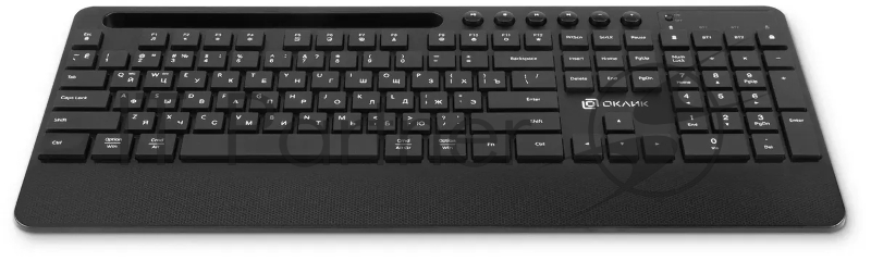 Клавиатура Оклик 865S черный USB беспроводная BT/Radio slim Multimedia (подставка для запястий) (1809339)