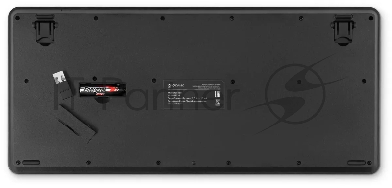 Клавиатура Оклик 865S черный USB беспроводная BT/Radio slim Multimedia (подставка для запястий) (1809339)