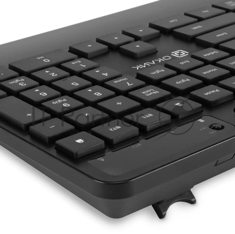 Клавиатура Оклик 865S черный USB беспроводная BT/Radio slim Multimedia (подставка для запястий) (1809339)