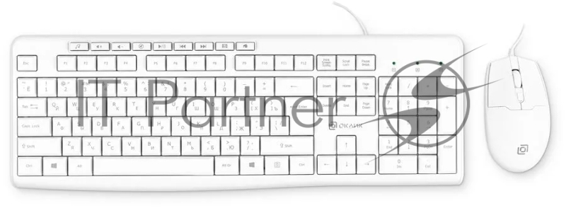 Клавиатура + мышь Оклик S650 клав:белый мышь:белый USB Multimedia (1875257)