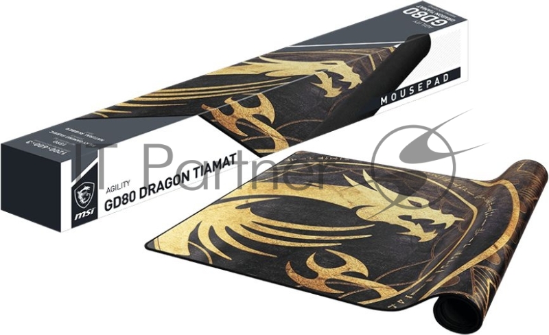 Коврик для мыши MSI Agility GD80 Dragon Tiamat золотистый/рисунок 400x3x900мм