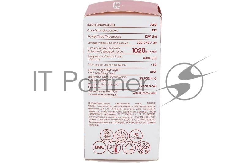 Лампа светодиодная LED 12Вт Е27 220 6500К 1020Лм Bellight