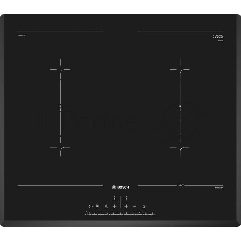 Индукционная варочная поверхность Bosch Serie 6, cтеклокерамика, черная, ширина 60 см