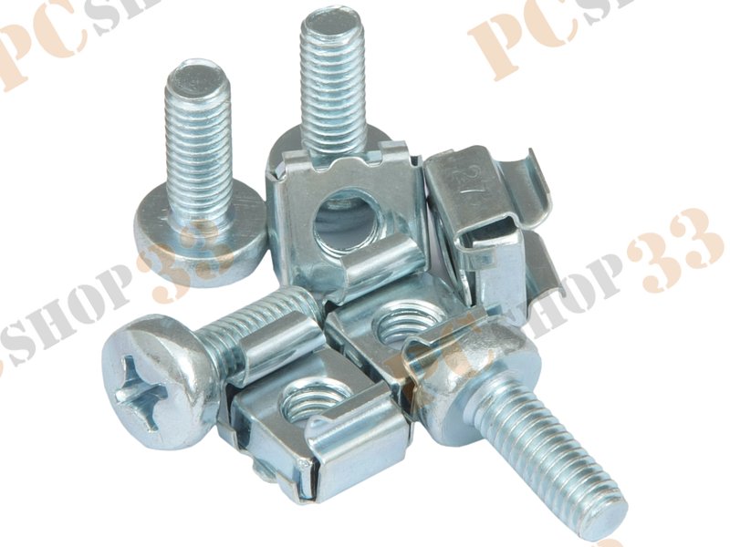 Серв. аксессуар - комплет крепежа (гайка клетьевая М6 - 4шт., винт DIN 7985 М6х16 - 4шт.) для установки в 1U стойку