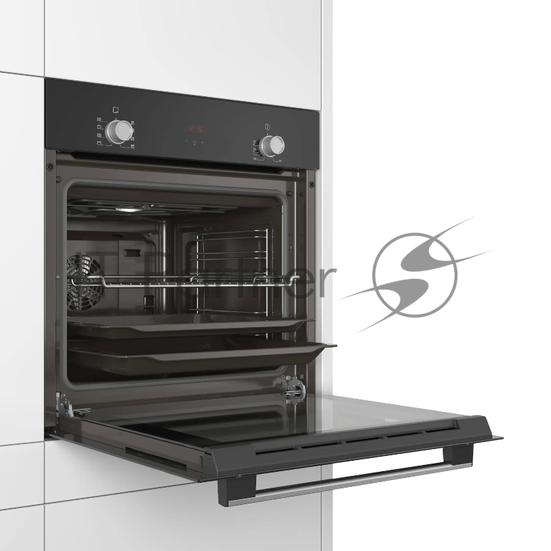 Встраиваемый духовой шкаф60 x 60 cm,Serie 2, 66л, гриль, конвекция, черный