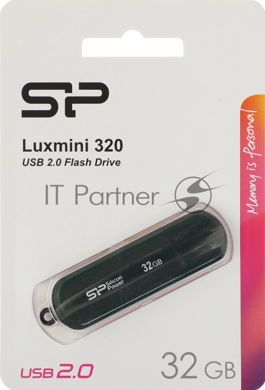 Флеш накопитель 32Gb Silicon Power LuxMini 320, USB 2.0, Зеленый