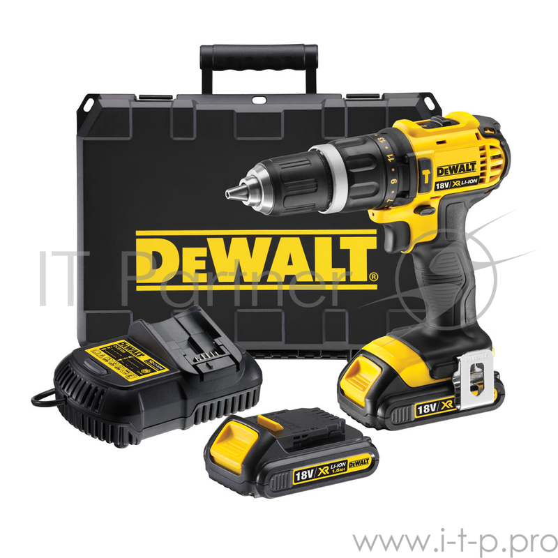 Дрель-шуруповерт ударная DeWalt DCD785C2-QW 350Вт аккум. патрон:быстрозажимной