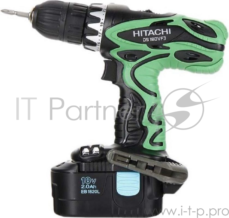 Дрель-шуруповерт Hitachi DS18DVF3-TB аккум. патрон:быстрозажимной (кейс в комплекте)