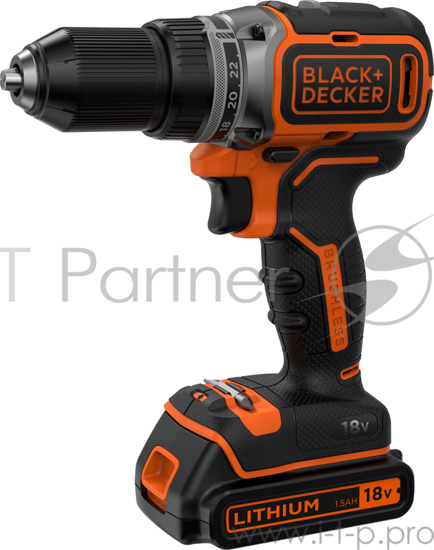 Дрель-шуруповерт Black & Decker BL186KB-QW 18Вт аккум. патрон:быстрозажимной