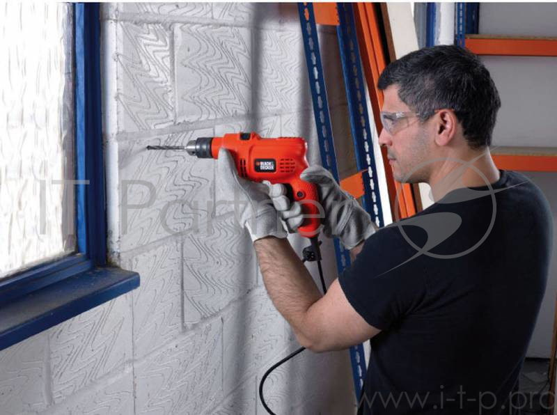 Дрель ударная Black & Decker KR504CRE-XK 500Вт патрон:быстрозажимной реверс