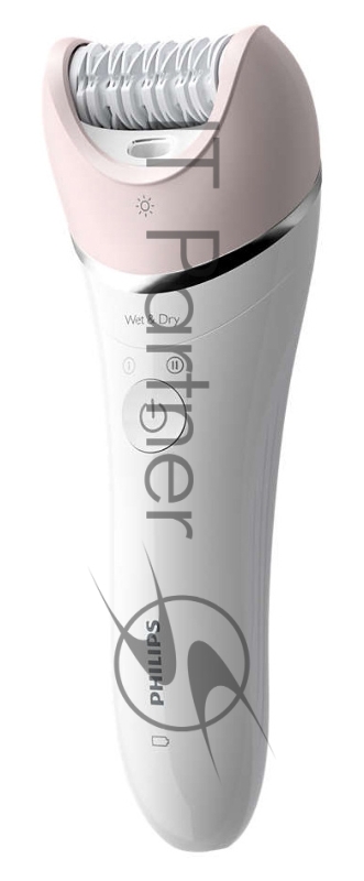 Эпилятор Philips BRE721/00 скор.:2 насад.:4 от аккум. белый/розовый