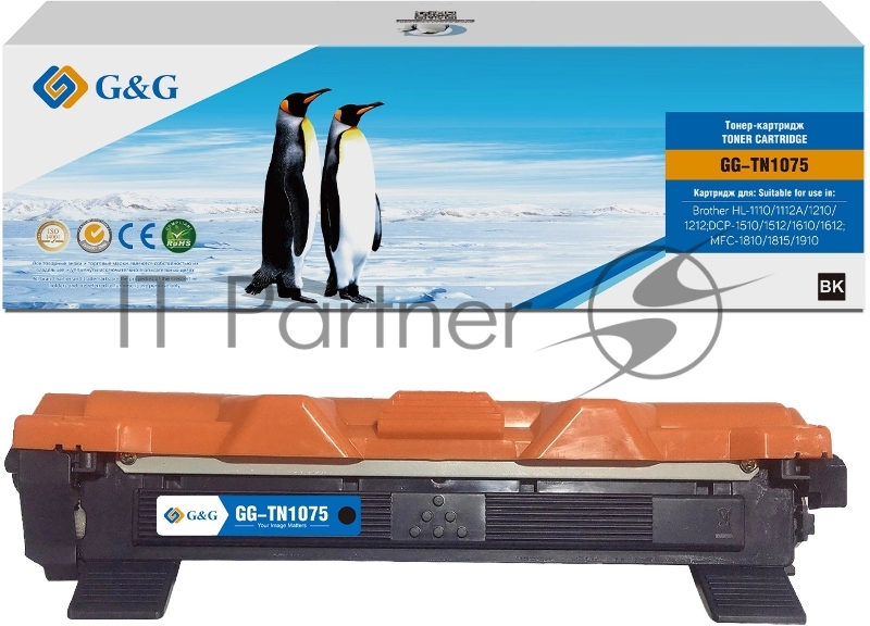 Тонер-картридж G&G, аналог Brother TN-1075 1k