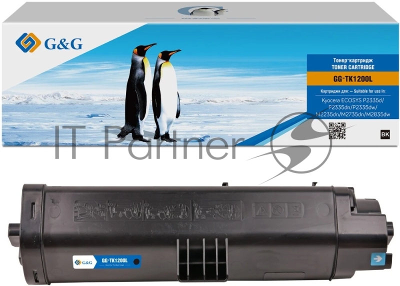 Тонер-картридж G&G, аналог Kyocera TK-1200 11k с чипом