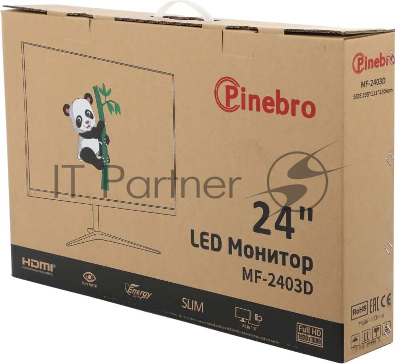 Монитор Pinebro 23.8 MF-2403D черный IPS LED 5ms 16:9 HDMI M/M матовая 250cd 178гр/178гр 1920x1080 75Hz VGA DP FHD 2.45кг