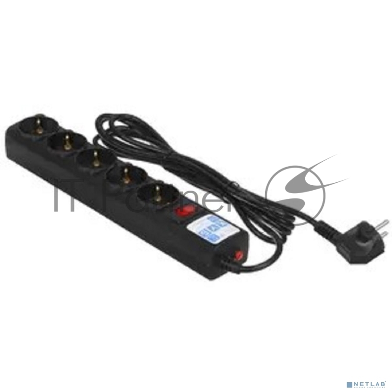 Сетевой фильтр Powercube SPG5-С3 3м (5 розеток) черный (коробка)