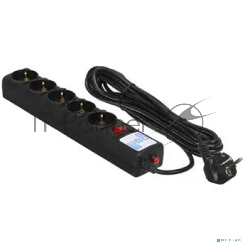 Сетевой фильтр Powercube SPG5-С5 5м (5 розеток) черный (коробка)