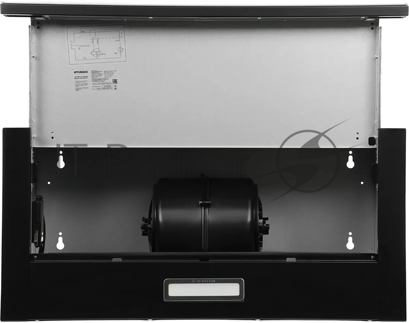 Вытяжка встраиваемая Hyundai HBH 6235 BG черный управление: кнопочное (2 мотора)