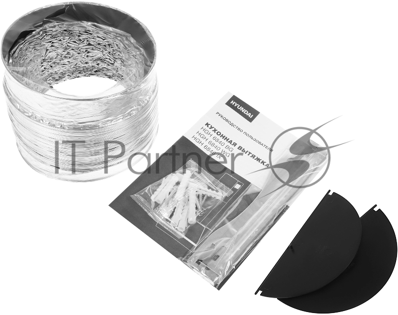 Вытяжка каминная Hyundai HGH 6840 BG черный управление: сенсорное (2 мотора)