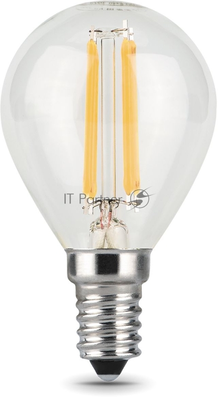 Лампа филам. Gauss Filament 9Вт цок.:E14 шар 220B 4100K св.свеч.бел.нейт. (упак.:10шт) (105801209)